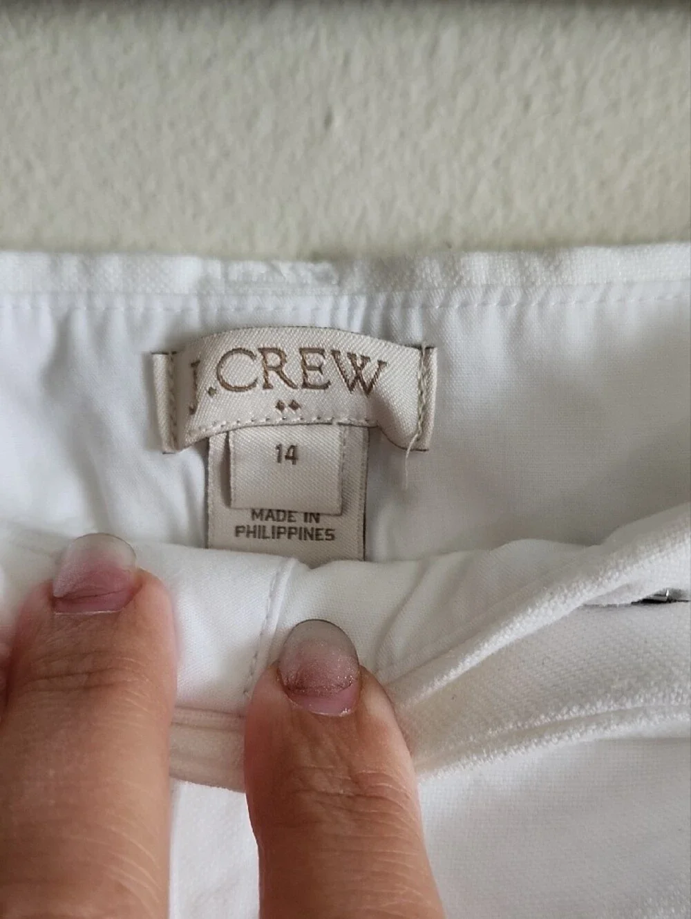 J. Crew White Cotton Linen Scalloped-Edge Shorts Womens 14